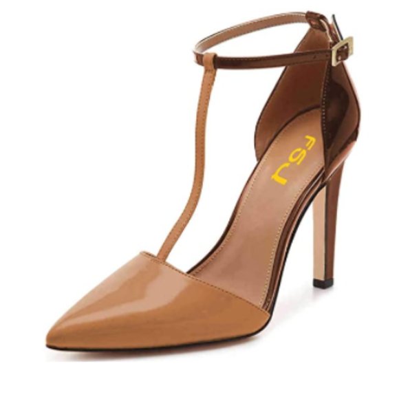 FSJ Shoes Fsj Brown Sexy Tstraps High Heel Closed Pointed Toe Ankle Straps Pumps Poshmark